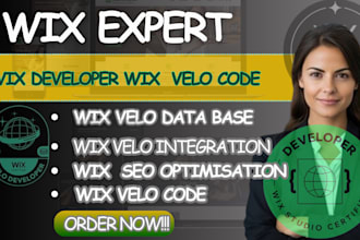 develop custom wix website design, wix redesign with wix velo code, wix studio