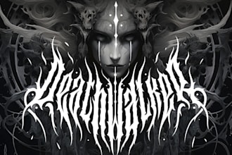 do unique death black metal grind core hardcore logo for you