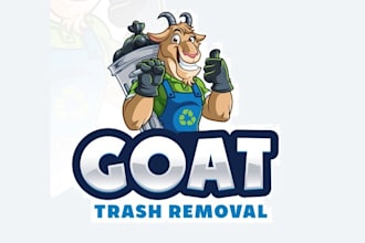 design unique goat character challenge logo