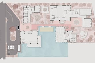 render architectural master plan and poster design
