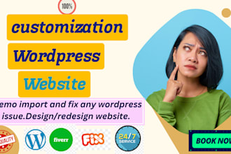 design wordpress website theme customization and fix wordpress errors issues