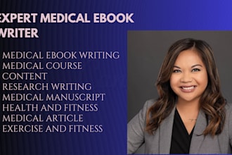 write health, fitness and medical ebook and book, ebook writer and ghostwriter