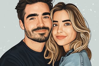 create your couple portrait illustration