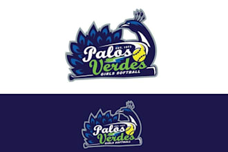 design girls softball league logo