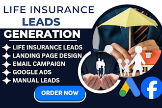 generate life insurance leads insurance website via facebook google ads