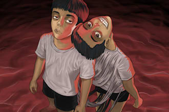 draw horror, dark, creepy illustration poster
