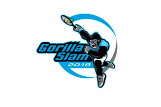 design gorilla fires tennis ball serve logo