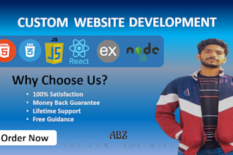 develop custom websites as a full stack  web developer with mern or mean