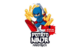 design unique potato ninja food truck logo