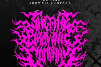 draw awesome logo death metal, black metal font
