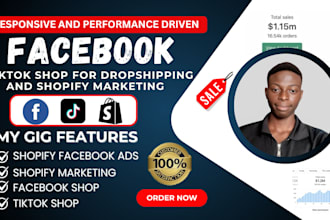 setup facebook shop, instagram, tiktok shop, tiktok ads for shopify marketing