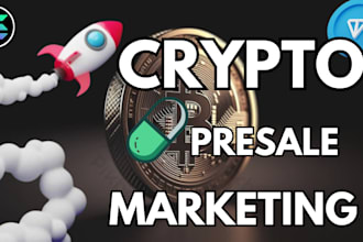 manage crypto presale project, memecoin promotion, hit 500sol pumpfun to raydium