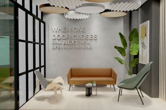 modern interior design for living, dining and kitchen