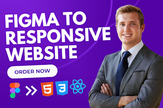 create responsive landing page or figma to react js or next js figma to html