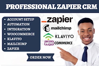 setup zapier woocommerce klaviyo mailchimp shopify wix api automation workflow