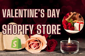 design valentine day shopify store, valentine shopify website, valentine store