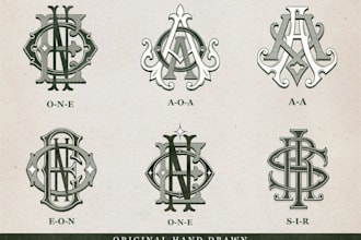 create vintage monogram design