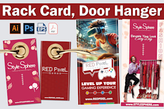 design rack card, door hanger, eddm postcard within 5 hours