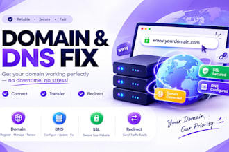 connect domain, transfer domain, redirect domain and fix dns