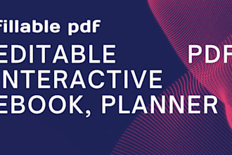 create fillable pdf editable pdf interactive ebook, planner