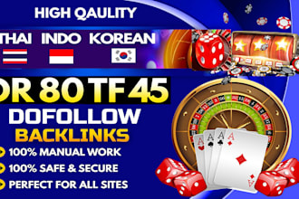do high quality DR 80 and tf 45 SEO dofollow backlinks for google top ranking