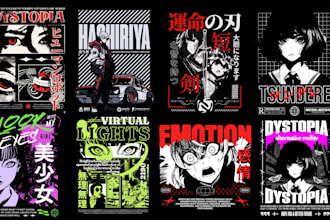 design and draw an anime shirt streetwear design