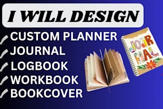 design custom planner, logbook, journal, bookcover, workbook