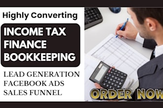 generate income tax leads tax delinquent finance leads bookkeeping leads via ad