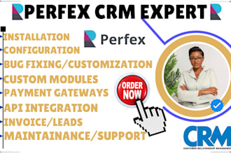 setup, fix perfex CRM with all modules, php custom, streak CRM, lofty CRM