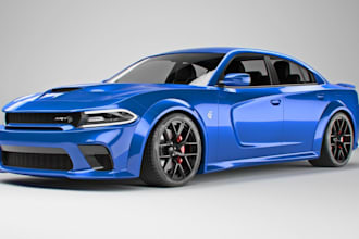 build 3d realistic car modeling, 3d rendering, 3d blender, car design, animation