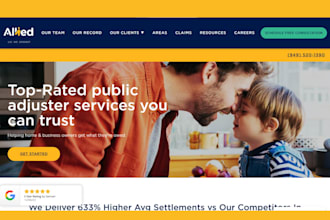 public adjuster website hurricane website insurance claim website landing page