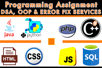 do urgent programming, java, cpp, python, php assignment dsa