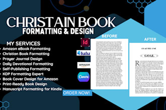 design, format daily devotional christian ebook prayer journal workbook design