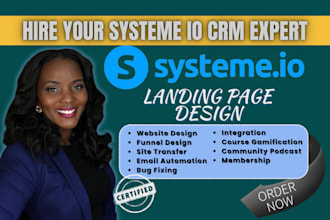 build systeme io website, systeme io sales funnel, landing page, automation