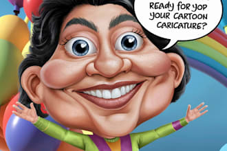 create a digital caricature of a bighead cartoon for you