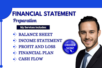 prepare financial statement, balance sheet, income statement, profit and loss