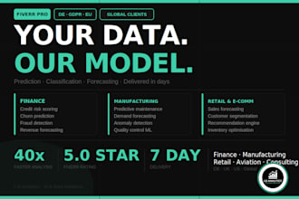 build machine learning model for prediction, classification or forecasting