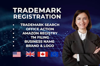 help with trademark registration USA, UK, eu or canada and search
