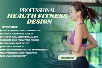 do health fitness ebook design, workout plan, self help book, wellness journal