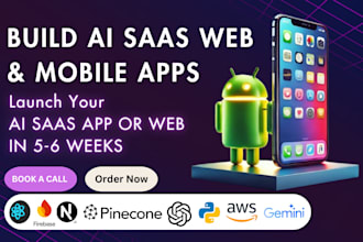 develop ai saas website, ai mobile app, chatbot development and  ai softwares