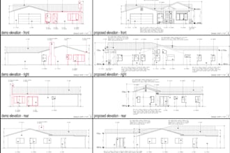do floor plans, house permit drawings, and blueprints in autocad