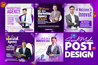 design unique post instagram post linkedin post facebook post ad