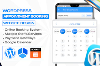 create wordpress appointment booking website or online booking system