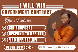 find rfp, write winning bid proposal, respond to rfp, rfq, government contract