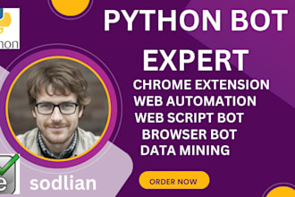 do python bot,web bot,web scraping,website automation,browser bot,website script