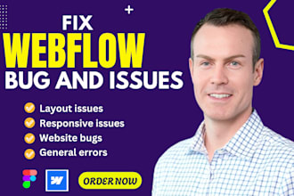 fix webflow website issues, bugs fix or layout,SEO and responsive issues