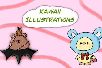 create cute kawaii illustration