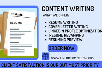 design or revamp your resume, cover letter  and optimize your linkedin profile