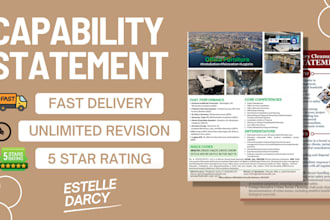 write and design federal government capability statement, company profile