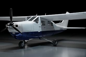 make a realistic 3d airplane rendering, aircrafts design, 3d aeroplane animation